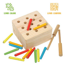 Load image into Gallery viewer, Boxiki kids Wooden Montessori Toys for Babies, Toddlers &amp; Kids, Fine Motor Skills, Magnetic Worm Game for 1 2 3 4 Years Old
