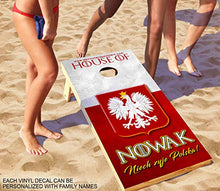 Load image into Gallery viewer, DaVinci Wrap Masters Long Live Poland! Personalized Laminated Vinyl Corn Hole Board Decals.
