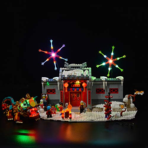 T-Club RC LED Light Kit for Lego Story New Year Chinese Spring Festival 80106 , Lighting Kit Compatible with Lego 80106 ( Not Include Lego Set ) (Classic Version)