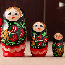 Load image into Gallery viewer, AEVVV Russian Nesting Dolls Little Matryoshka Set 3 Pieces - Handmade Wood Babushka Dolls Stacking - 3 Pequenas Munecas de Madera Rusas
