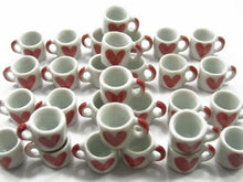 Load image into Gallery viewer, Dollhouse Miniature 30 New Heart Hand Paint Ceramic Kitchen Coffee Mugs #S Supply - 5849
