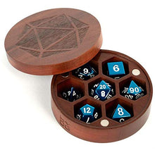 Load image into Gallery viewer, Wood Round Chest Dice Case: Purple Heart

