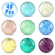 Load image into Gallery viewer, 48 Pieces Marbles Glow in The Dark Marbles for Kids Mixed Colors Luminous Glass Marbles Runs for Kids Marble Games DIY and Home Decoration (1 cm/ 0.4 Inch)
