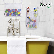 Load image into Gallery viewer, Bath Toys Organizer &amp; Toy Holder by Boxiki Kids. Mesh Shower Caddy Organizer Set with 4 Anti-Slip Suction Cups. Bathroom Shower Organizer for Toys, Shampoo &amp; Soap. The Best Organizer for Your Kids Toy
