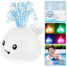 Load image into Gallery viewer, Baby Bath Toys, Light Up Baby Pool Toy with LED Light Whale Spray Water Toy for Toddlers Kids, Induction Sprinkler Bathtub Toys Bathroom Shower Swimming Pool Outdoor Water Toy(White)
