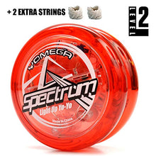 Load image into Gallery viewer, Yomega Spectrum - Light up Fireball Transaxle YoYo with LED Lights for Intermediate, Advanced and Pro Level String Trick Play + Extra 2 Strings &amp; 3 Month Warranty (Red)
