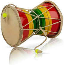 Load image into Gallery viewer, Nexxa 5inch Handmade Wooden &amp; Leather Indian Folk Dumroo Hand Drum Set Percussion Gift
