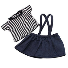 Load image into Gallery viewer, Doll Clothes Striped T-Shirt Strap Dress Skirt Set for 18 Inch American Girl Doll
