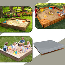 Load image into Gallery viewer, Sandbox Cover 18 Oz Waterproof - Sandpit Cover 100% Weather Resistant with Air Pocket &amp; Elastic for Snug Fit (70&quot; W x 70&quot; D x 8&quot; H, Grey)
