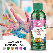 Load image into Gallery viewer, TBC The Best Crafts Washable Tempera Paint for Kids, 6 Sparkle Tempera Paint Set(8 fl oz./236ml), Non-Toxic Glitter Paint, Art Painting Supplies for DIY Projects, Tempera and Poster, Finger Paint
