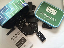 Load image into Gallery viewer, Metal Tin of 28 Wooden Dominoes
