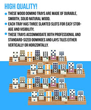 Load image into Gallery viewer, Regal Games - Wood Domino Trays - Solid Natural Beechwood - for Mexican Train, Chickenfoot - Set of 4

