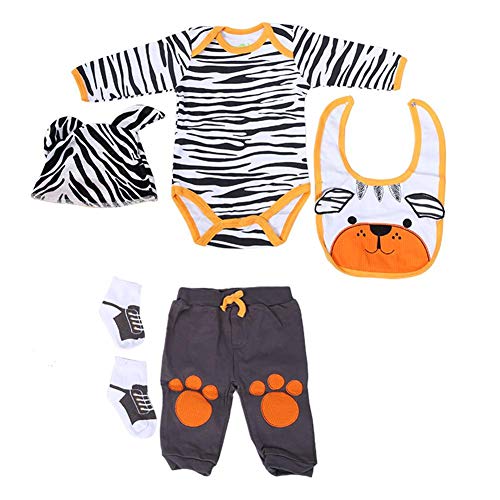50-55cm/20-22in Simulation Reborn Doll Clothes Set Cute Striped Cartoon Bear Clothes Set for Kids Doll(Baby Bear Clothes)