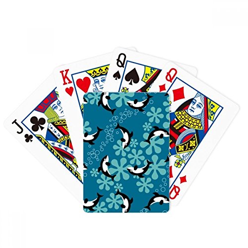 Cartoon Dolphins Whales Blue Waves Poker Playing Magic Card Fun Board Game