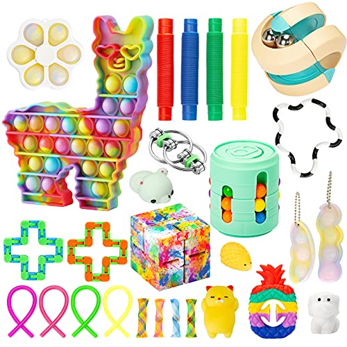 Hoofun Fidget Pack Toy for Boys with Llama, Alpaca POP Fidget Set Toys for Autistic Children 28 Pcs Sensory Toys for Kids-28Pcs