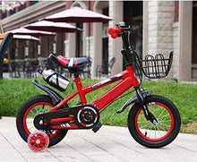 Load image into Gallery viewer, LIUXR Children&#39;s Bicycle, Boys Girls Bicycle 12/14/16/18 Inch with Training Wheels, with Kickstand &amp; Water Bottle Child&#39;s Bike,Red_12inch
