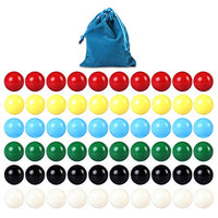 Laviesto 9/16 in Game Replacement Marbles,60pcs Solid Color Game Balls for Chinese Checkers,Aggravation Game,Marble Run,Marble Games(6 Colors)