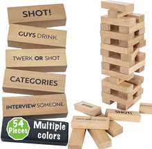 Load image into Gallery viewer, Buzzed Blocks Adult Drinking Game - 54 Blocks with Hilarious Drinking Commands and Games on 40 of Them | Perfect Pregame Party Starter | Entertaining Party Game for Adults | Novelty Funny Gifts
