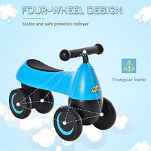 Load image into Gallery viewer, Qaba Baby Balance Bike for 18-36 Months, Toddler No Pedal Ride-on Walking Bike with 4 Wheels Gifts for Boys Girls, Blue
