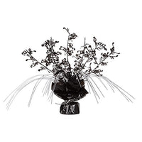 Club Pack of 12 Musical Notes Cascading Foil Black, and Silver Gleam 'N Spray Centerpieces 11''