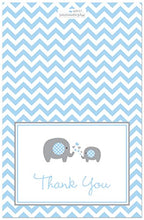 Load image into Gallery viewer, MyExpression.com 50 Cnt Grey Blue Chevron Elephant Baby Shower Thank You Cards
