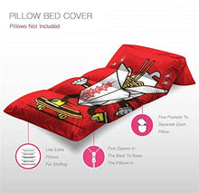 Load image into Gallery viewer, Kids Floor Pillow Skater Asian Noodle Take Away Box Skateboarding Character Design Pillow Bed, Reading Playing Games Floor Lounger, Soft Mat for Slumber Party, for Kids, Queen Size
