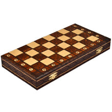 Load image into Gallery viewer, Wegiel Handmade Junior European International Chess Set - 16 Inch Folding Wooden Board &amp; Pieces
