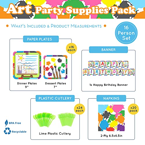 Blue Orchards Art Party Supplies Packs (116 Pieces for 16 Guests) - Ar –  ToysCentral - Europe