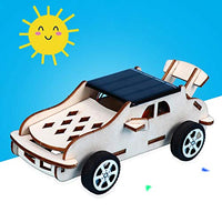 BARMI Kids Creative DIY Assembly Solar Power Car Model Handmade Science Experiment Toy,Perfect Child Intellectual Toy Gift Set Wood
