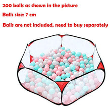 Load image into Gallery viewer, Jacone Portable Cute Hexagon Playpen Children Ball Pit, Indoor and Outdoor Easy Folding Ball Play Pool Kids Toy Play Tent with Carry Tote (Black and Red)
