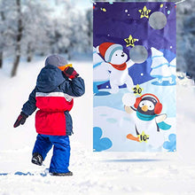 Load image into Gallery viewer, SEWACC Snowman Toss Games Banner Winter Christmas Holiday Party Cornhole Game Kit Home Decor
