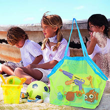 Load image into Gallery viewer, REEMTOO Large Mesh Beach Bag, Beach Toy Bag, Mesh Bag for Beach Toys, Toy Mesh Bags, Toy Mesh Bags, Kids Sea Shell Bags, Storage BagsBeach Gear, Foldable Lightweight
