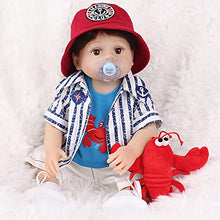 Load image into Gallery viewer, haveahug Reborn Baby Doll Soft Vinyl Silicone 19 inches Toddler Boy with Crayfish Toy and Accessories Birthday Gift for Girl and boy
