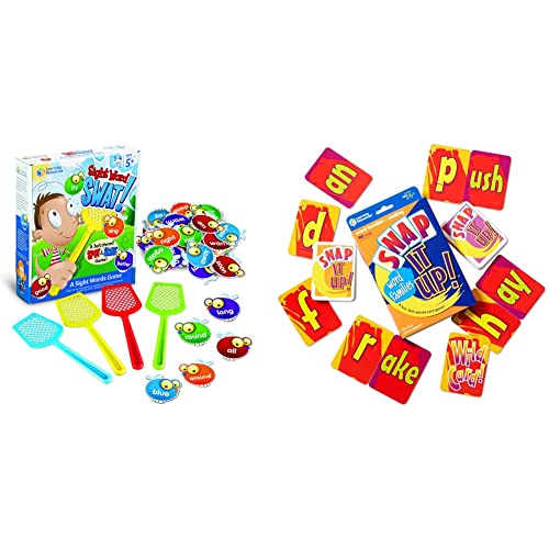 Learning Resources Sight Word Swat a Sight Word Game, Visual, Tactile and Auditory Learning, 114 Pieces, Ages 5+ & Snap It Up! Phonics & Reading Card Game