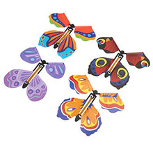 Load image into Gallery viewer, Flying Butterfly Card Butterfly Toy Rotate Butterfly Toy Flying Butterflies for Valentine&#39;s Day Gifts for Christmas Rubber Band Powered Wind Up Butterfly Toy((4 Colors Sold in one))
