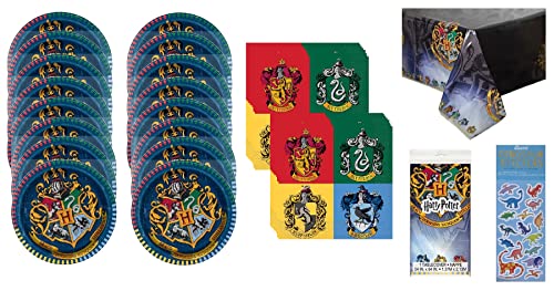  Harry Potter Party Supplies Bundle includes Dessert Cake Plates,  Napkins, Table Cover - Serves 8 : Toys & Games