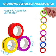 Load image into Gallery viewer, Pushmick 9Pcs Finger Magnetic Ring Fidget Toys, Colorful Finger Rings Toy Great for Training Relieves Reducer Autism Anxiety.
