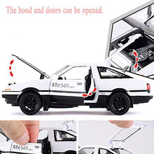 Load image into Gallery viewer, KMT 1:32 Initial D Toyota Trueno AE86 Alloy Diecast Car Model, Sports Car Toys ,Pull Back Vehicles Toy Cars (Black Hood+White)
