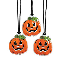 Fun Express Light up Jack O Lantern Necklace (Set of 12) Halloween Party Supplies