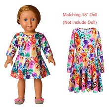 Load image into Gallery viewer, Rainbow Dog Dresses Matching Doll&amp;Girls Long Sleeve Birthday Gifts 4t 5t
