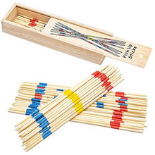 Load image into Gallery viewer, Gamie Wooden Pick Up Sticks Game, 4 Sets in Wood Boxes with Lids, Classic Pickup Sticks Game for Kids, Fun Development Learning Toys for Children, Retro Gifts and Party Favors
