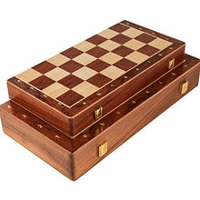Load image into Gallery viewer, WPYYI Chess Set Wooden Chess Game Backgammon Checkers Indoor Travel Chess Wooden Folding Chessboard Ches Pieces Chessman (Size : 39392.5cm)
