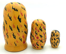 Load image into Gallery viewer, Owl Nesting Doll Russian Hand Carved Hand Painted 3 Piece Matryoshka Set

