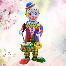 Load image into Gallery viewer, jojofuny Wind Up Clown Toy Cartoon Colorful Clockwork Nostalgic Tinplate Toy Drumming Clown Clown Game Goodie Bag Fillers for Children Kids

