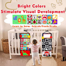 Load image into Gallery viewer, Tummy Time Baby Mirror Infant Toys Newborn Toys 0 3 Months Brain Development with Crinkle Cloth Book and Teether Black and White High Contrast Baby Toys 4 6 9 12 Month Boys Girls Crawling Sensory Toy
