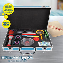 Load image into Gallery viewer, RYAN&#39;S WORLD Toy Ultimate Spy Kit Briefcase with Flashlight, Spy Glasses, Invisible Ink, Fingerprint Powder, Secret Service Gear
