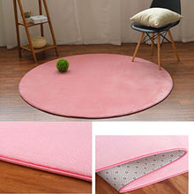Load image into Gallery viewer, USDREAM Round Coral Velvet Rug Pad Soft Home Carpet Ground Mat for Kids Play Tent Princess Castle Playhouse (Pink Cushion)
