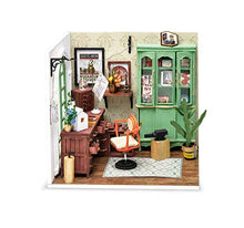 Load image into Gallery viewer, Hands Craft DIY Miniature Dollhouse Kit  Jimmy&#39;s Studio 3D Model Wooden Furniture Tiny House Building with LED Lights Wood Pre Cut Pieces 1:24 Scale Puzzle for Teens and Adults DGM07
