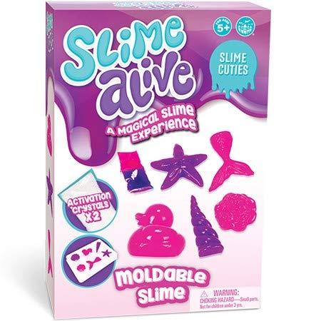 Slime Box Set - Moldable Slime Supply Kit to Make Your Own 3D Magical Molds - Includes Various Shape Molds, Slime Packets, Activation Crystals, and Glitter to Make Your Slime Cuties Shine!