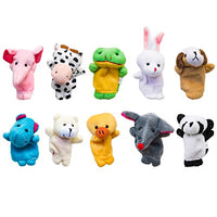 Super Z Outlet Velvet Cute Animal Style Finger Puppets for Children, Shows, Playtime, Schools - 10 Animals Set